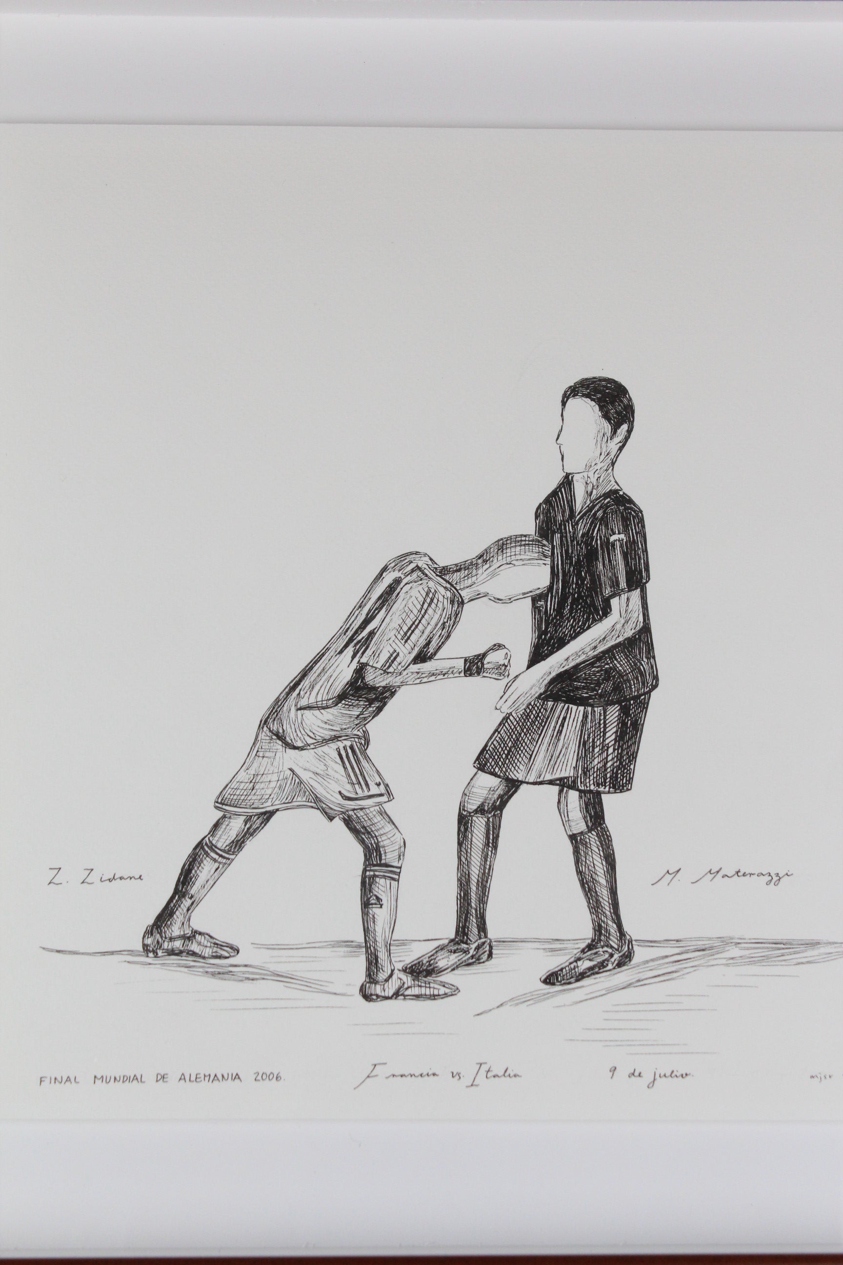 Zinedine Zidane Final Mundial 2006 Italia vs Francia Ilustración