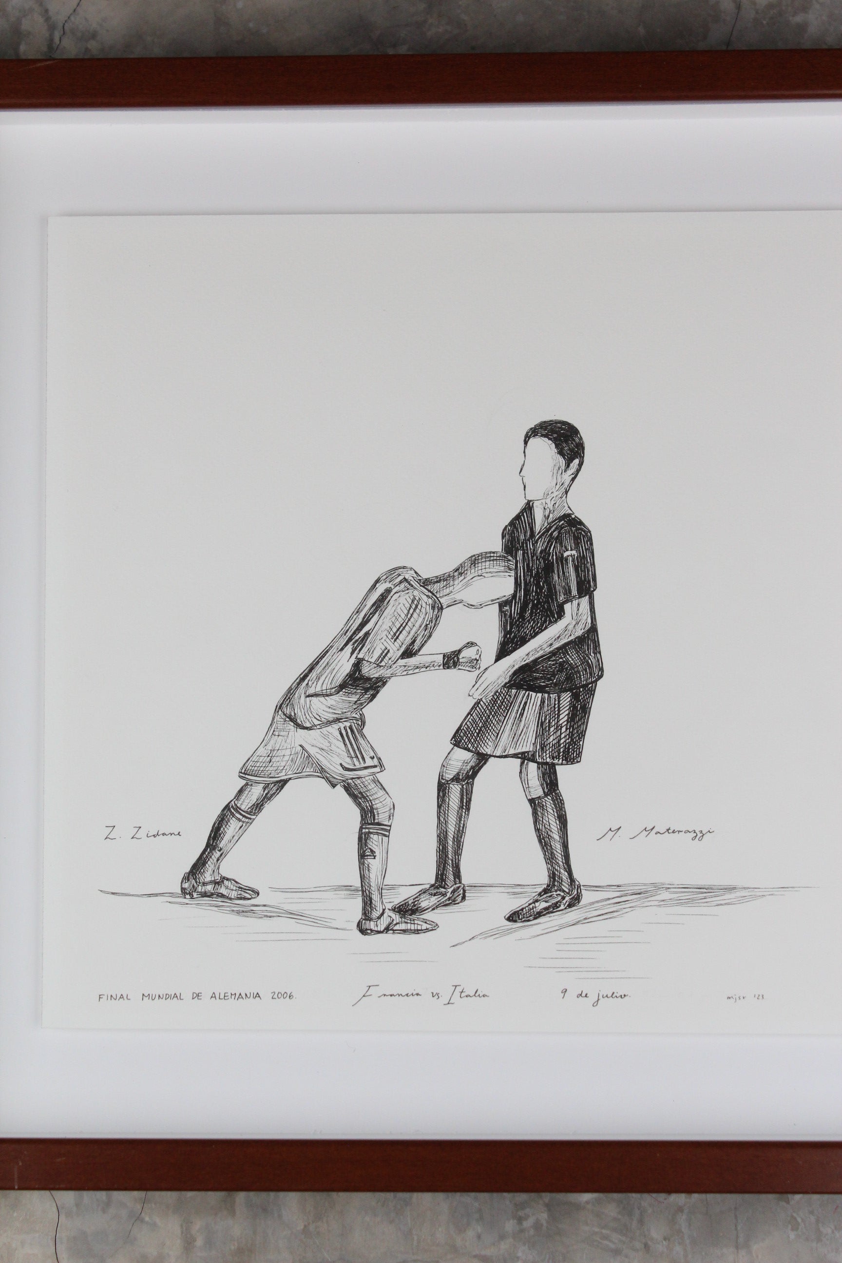 Zinedine Zidane Final Mundial 2006 Italia vs Francia Ilustración