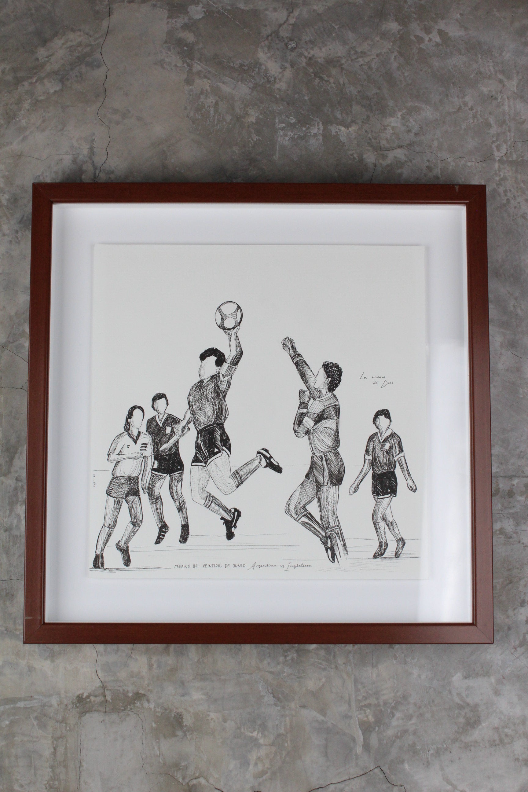 “La Mano de Dios” Cuartos de Final Mundial 1986 Inglaterra vs Argentina Ilustración