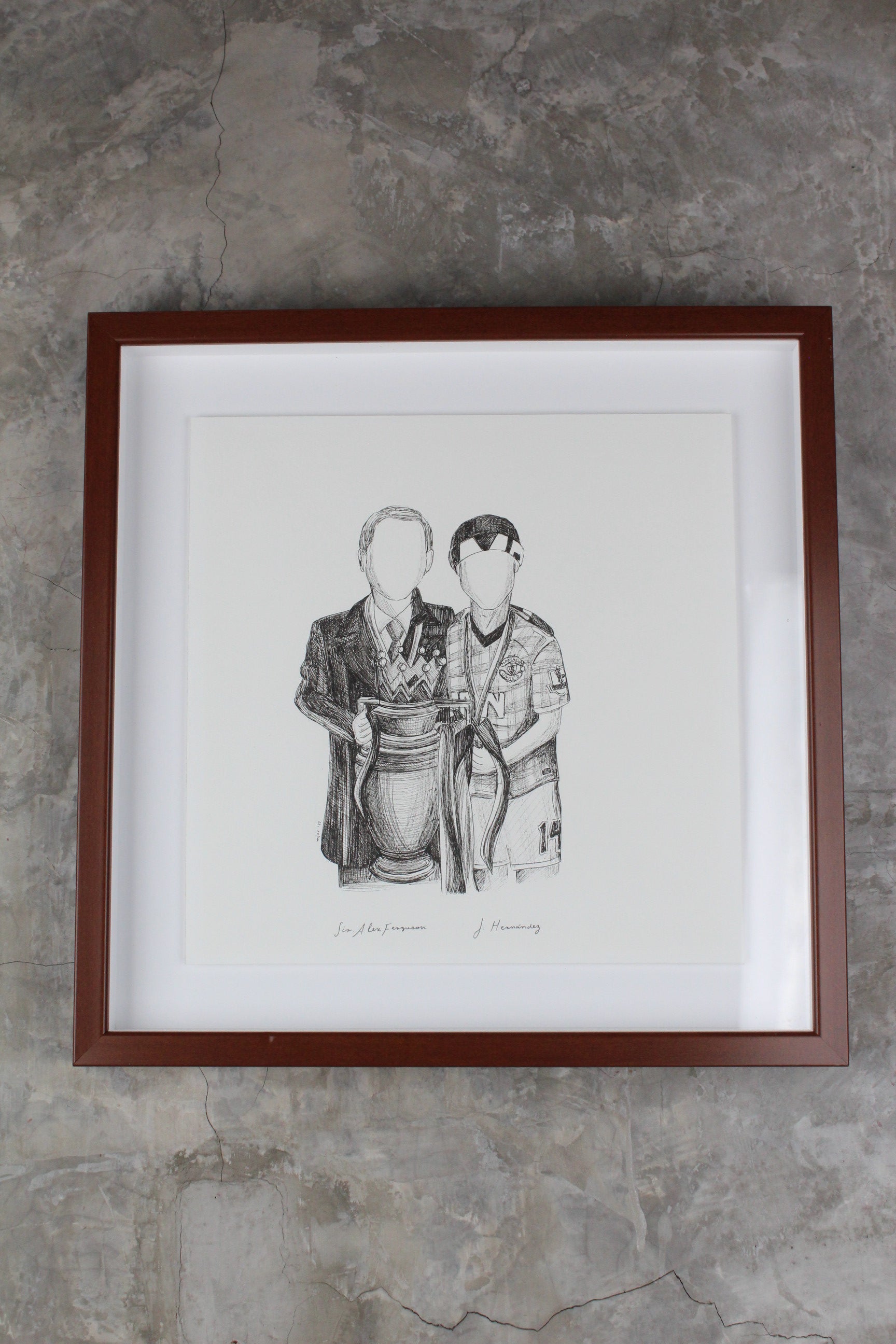 Chicharito con Sir Alex Ferguson Ilustración