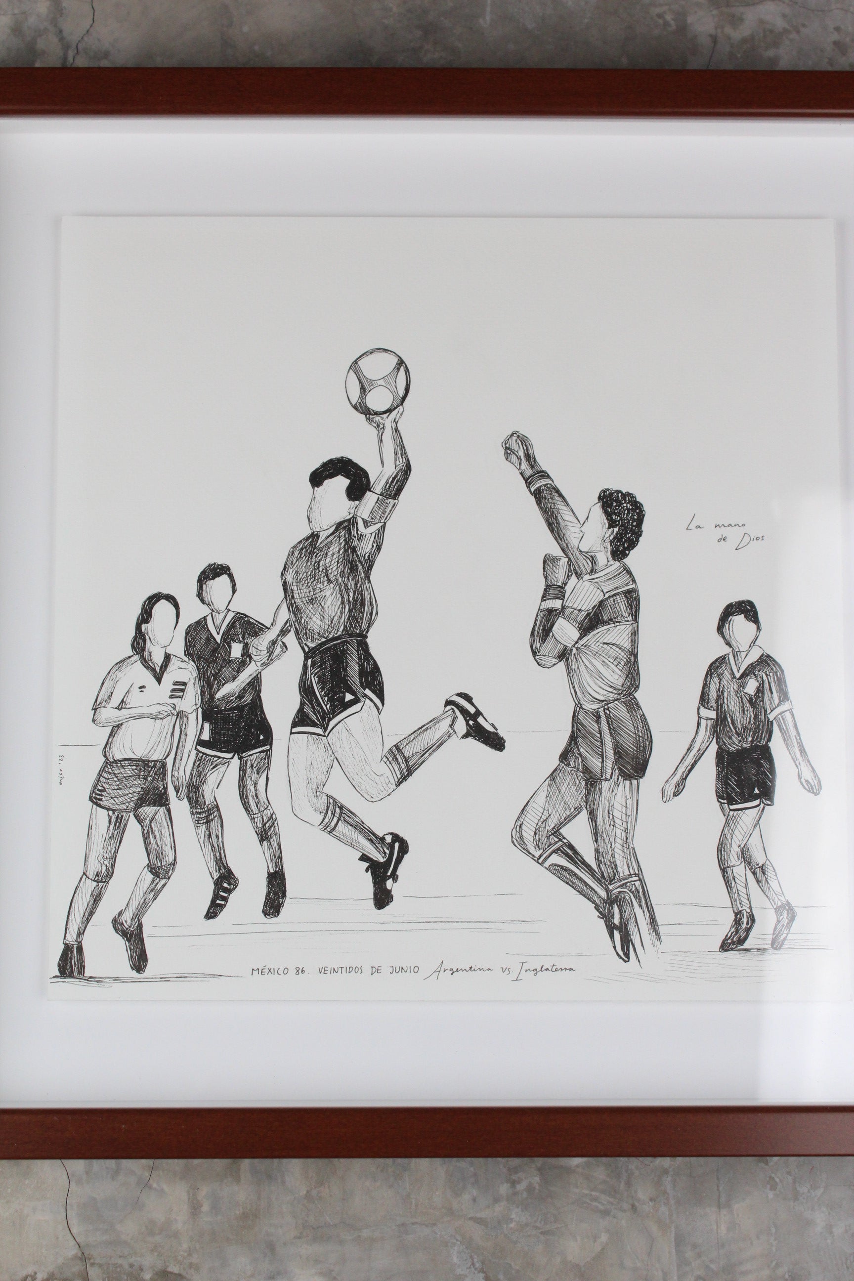 “La Mano de Dios” Cuartos de Final Mundial 1986 Inglaterra vs Argentina Ilustración
