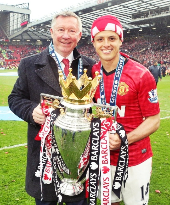 Chicharito con Sir Alex Ferguson Ilustración